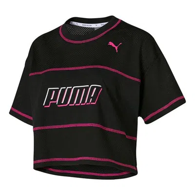 Puma (wmns)  Alphabet Logo Printing Mesh Training Short Sleeve Black