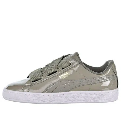 Puma (wmns)  Basket Heart Patent Silver/grey In Gray