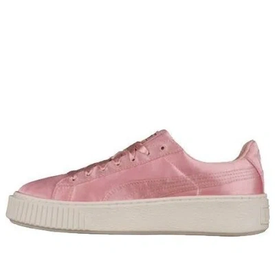 Puma (wmns)  Basket Platform Satin Pink Lace Up 'pink'