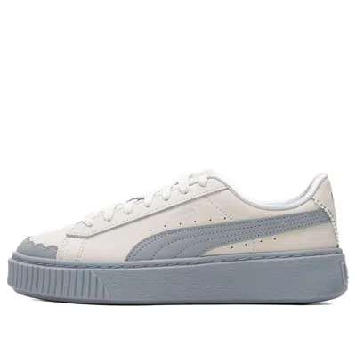 Puma (wmns)  Basket Platform Shoes 'pearl White Blue' In Grey