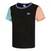 Puma (wmns)  Casual Colorblock Round Neck Short Sleeve Black In Black