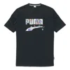 Puma (wmns)  Casual Sports Alphabet Printing Short Sleeve Black In Black