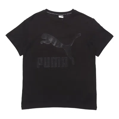 Puma (wmns)  Classic Logo Printing Round Neck Short Sleeve Black