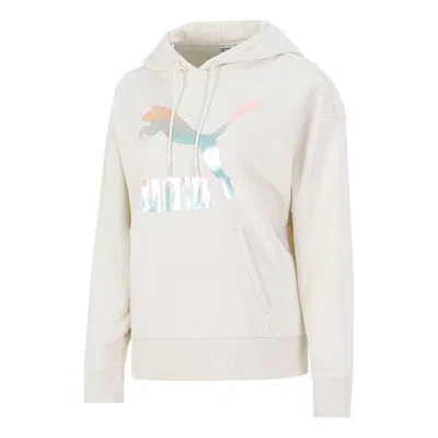 Puma (wmns)  Classics Logo Hoodie 'beige Pink Blue'
