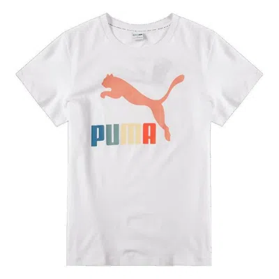 Puma (wmns)  Classics Logo Interest Tee Logo Casual Round Neck Short Sleeve White