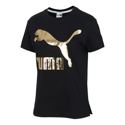 Puma (wmns)  Classics Logo Short Sleeve Tee Black/gold