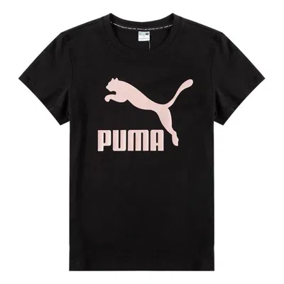 Puma (wmns)  Classics Logo Tee Big Logo Printing Sports Short Sleeve Black