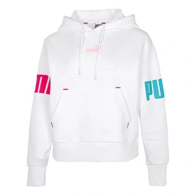 Puma (wmns)  Contrasting Colors Alphabet Logo Pattern Loose Hoodie White
