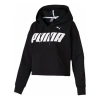 Puma (wmns)  Cropped Logo Hoodie In Black