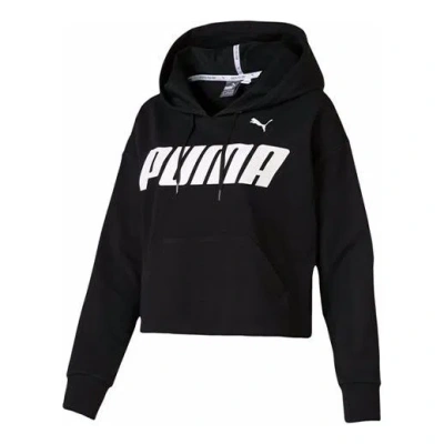 Puma (wmns)  Cropped Logo Hoodie In Black