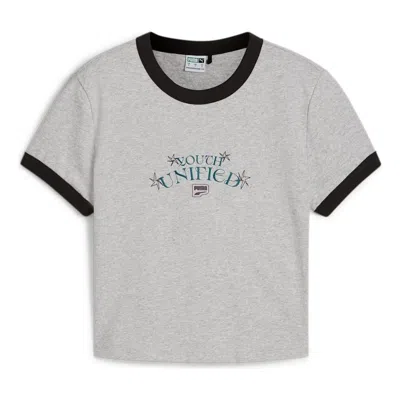 Puma (wmns)  Downtown Graphic Baby T-shirt 'grey' In Gray
