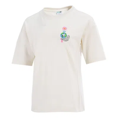 Puma (wmns)  Downtown Graphic Printing Casual Sports Round Neck Short Sleeve Creamy White