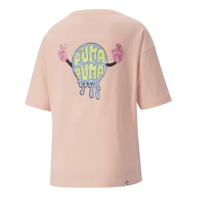 Puma (wmns)  Downtown Graphic Printing Causual Sports Round Collar Female Pink