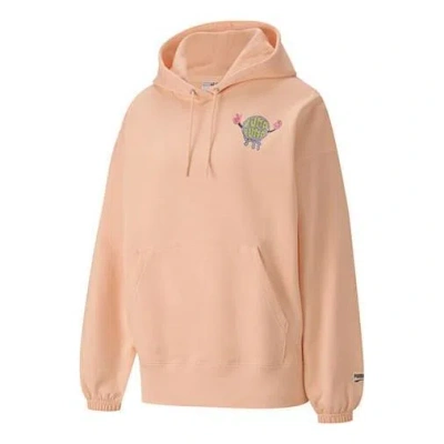 Puma (wmns)  Downtown Graphic Printing Hoodie Orange In Pink