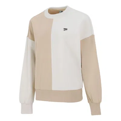 Puma (wmns)  Downtown Oversized Crew Round-neck Swea Ivory In Neutral