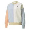 Puma (wmns)  Downtown Oversized Crew Round-neck Swea White In Multi