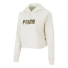 Puma (wmns)  Essential Metallic Cropped Hoodie 'beige' In White