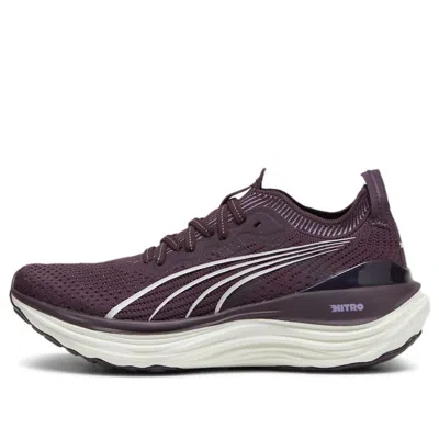 Puma (wmns)  Foreverrun Nitro Knit 'midnight Plum Vapor Grey' In Brown