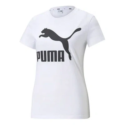 PUMA (WMNS) PUMA Logo Printing Round-neck White