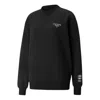 Puma (wmns)  Logo Wellness Club Crewneck Sweatshirt 'black' In Blue