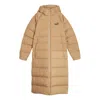 Puma (wmns)  Long Hooded Down Coat 'beige' In Brown