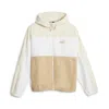 Puma (wmns)  Oversized Hooded Windbreaker Jacket 'beige' In Neutral