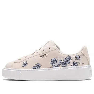 Puma (wmns)  Platform Floral Flowers Casual Low Tops Skateboarding Shoes Beige In Neutral