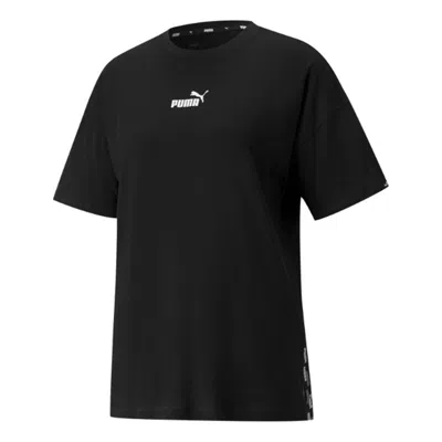 Puma (wmns)  Power Logo Printing Round Necksport Short Sleeve Black