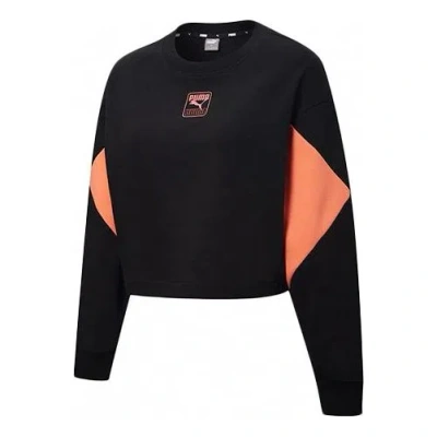 Puma (wmns)  Rebel Crew Cropped Training Sweatshirt 'black Orange'