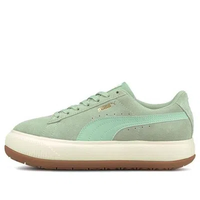 Puma (wmns)  Suede Mayu Sneakers 'green Cream White' In Multi