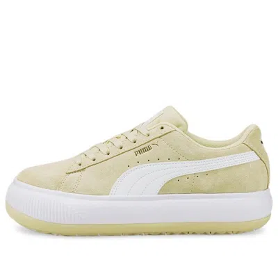 Puma (wmns)  Suede Mayu Thick Sole Minimalistic Casual Skateboarding Shoes Khaki In Yellow