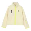 Puma (wmns)  Trail Sherpa Fz Jacket Minimalistic Logo Lamb's Wool Zipper Creamy White In Yellow