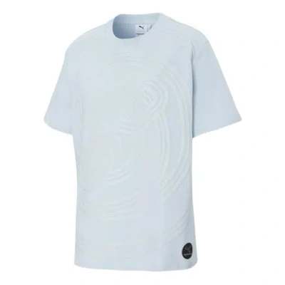 Puma (wmns)  X Pronounce Crossover W Graphic Tee Printing Pattern Solid Color Round Neck Short Sleeve In Blue