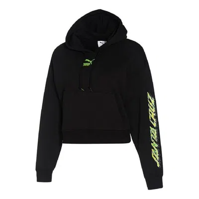Puma (wmns)  X Santa Cruz W Cropped Hoodie In Black