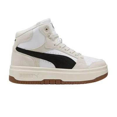 Pre-owned Puma Wmns Rebound Femme Mid Suede 'white Black Frosted Ivory' | Cream | Women's Size 9.5