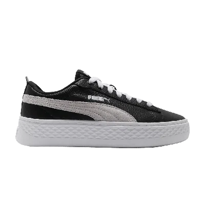 Pre-owned Puma Wmns Smash Platform Leather 'black'