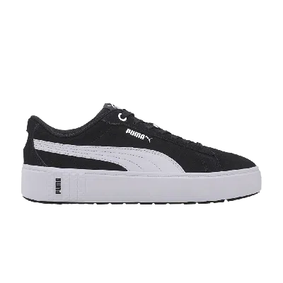 Pre-owned Puma Wmns Smash Platform V2 Suede 'black White'