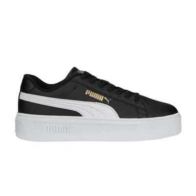Pre-owned Puma Wmns Smash Platform V3 'black White Gold' | Women's Size 7