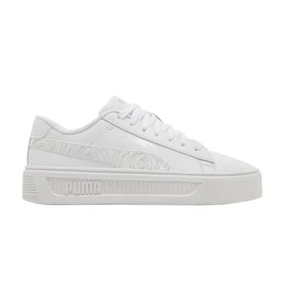 Pre-owned Puma Wmns Smash Platform V3 'white Silver Rose' | Women's Size 10.5