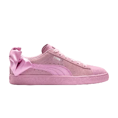 Pre-owned Puma Wmns Suede 'bow Galaxy - Pale Pink'