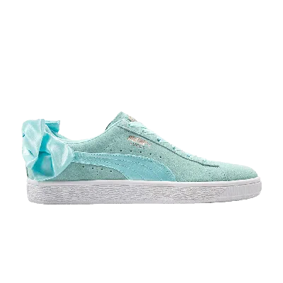 Pre-owned Puma Wmns Suede Bow 'island Paradise' In Blue