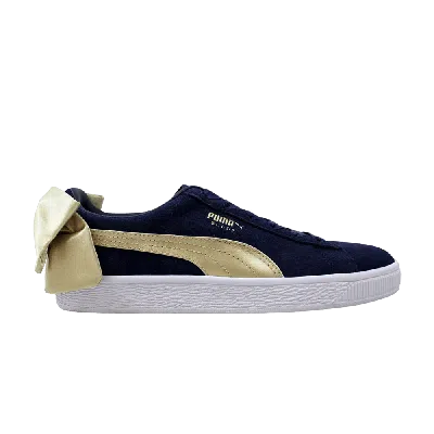 Pre-owned Puma Wmns Suede Bow Varsity 'peacoat' In Blue