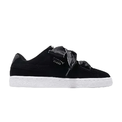Pre-owned Puma Wmns Suede Heart Galaxy 'black'
