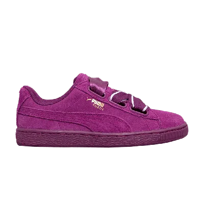 Pre-owned Puma Wmns Suede Heart Satin 2 'dark Purple'