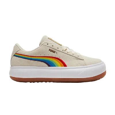 Pre-owned Puma Wmns Suede Mayu 'rainbow - Whisper White' In Cream