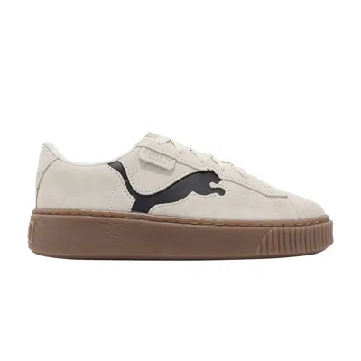 Pre-owned Puma Wmns Suede Platform 'cutout - Alpine Snow Black' In Cream