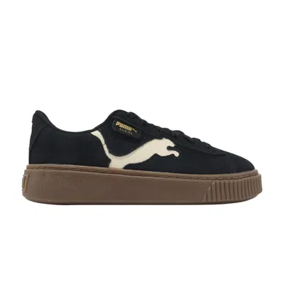 Pre-owned Puma Wmns Suede Platform 'cutout - Black Alpine Snow'