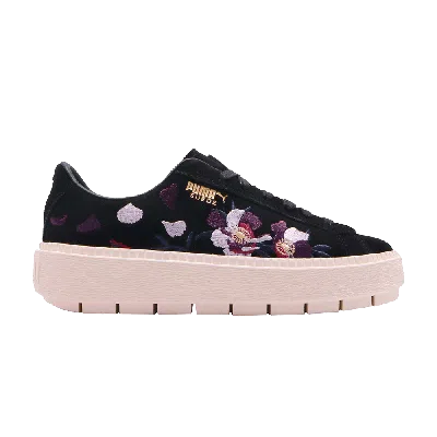Pre-owned Puma Wmns Suede Platform 'trace Flowery' In Black