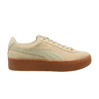 Pre-owned Puma Wmns Vikky Platform 'pebble' In Brown