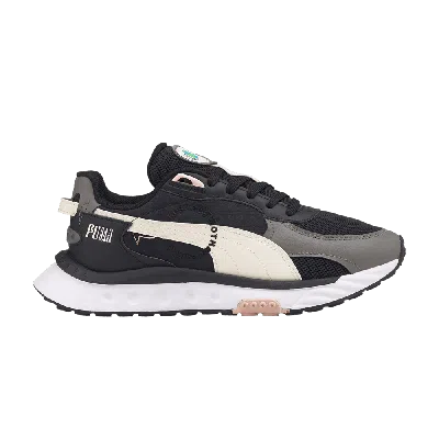 Pre-owned Puma Wmns Wild Rider Downtown 'black Ivory'